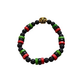Tiger Smile Bracelet Pan African Red Black Green With Lion