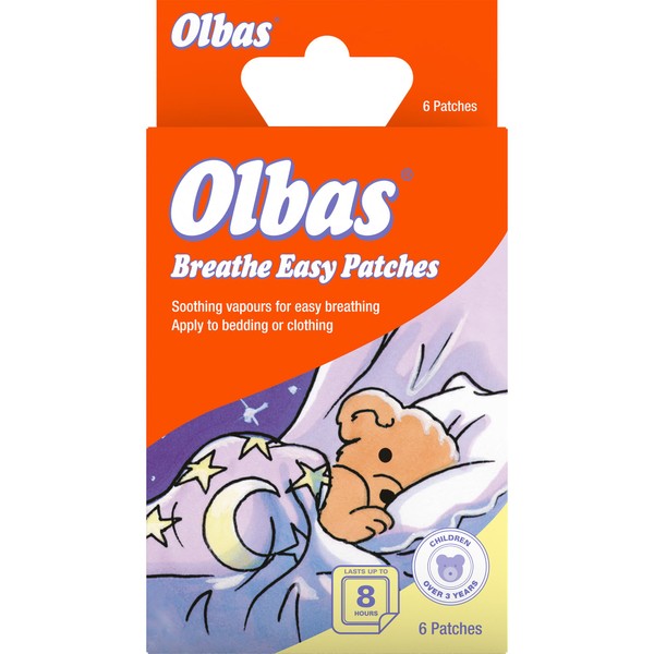 Olbas Breathe Easy Patches - Soothing Vapours for Easy Breathing - Suitable for Children Over 3 Years - 6 Patches