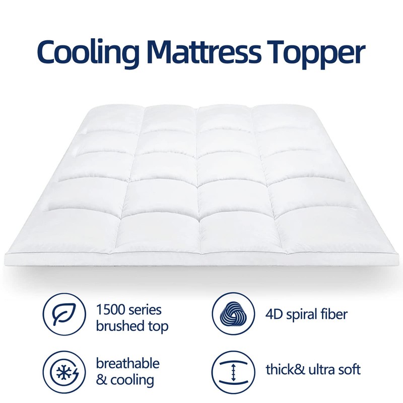 Mattress Topper Queen for Back Pain, Extra Thick Mattress Pad