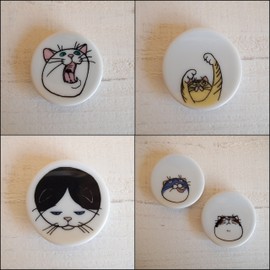 Kamide Gei KUTANI SEAL Neko Jealousy Cat Chopstick Rest (Set of 5)