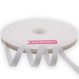 KLTRIBBON Nylon Velvet Ribbon Single Faced,3/8 Inch X 25Yards Spool (White)