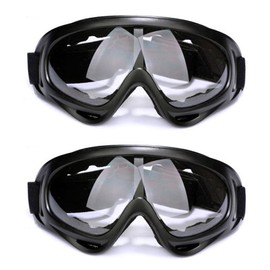 Motorcycle Goggles,Ski goggles,Dirt Bike ATV Goggles Anti-UV Riding Offroad Protective Tactical Goggles for Men Women 2pack(Clear)