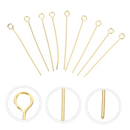 Angoily 100Pcs Eye Pins for DIY Jewelry Making Pins for Necklaces Bracelets and Earrings Durable and Easy to Use for Various Craft Projects
