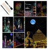 14 Pcs Scratch Art Set, 8 Sheets A4 City Series