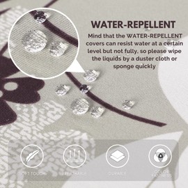 SearchI Water Repellent Seat Covers for Dining Chairs, 4 Pack Jacquard Stretch Dining Room Chair Seat Covers, Kitchen Chair Seat Covers Protectors(Brown Flower)