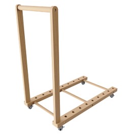 UNZERO Movable Canvas Panel Storage Rack, Wooden Art Organizer Stand with Wheels, Large Capacity for Painting Panels