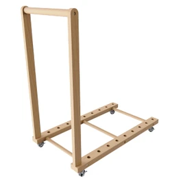 UNZERO Movable Canvas Panel Storage Rack, Wooden Art Organizer Stand with Wheels, Large Capacity for Painting Panels