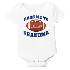 Future Tailgater Football Pass Me to GrandMa Baby Bodysuit for Dallas Fans