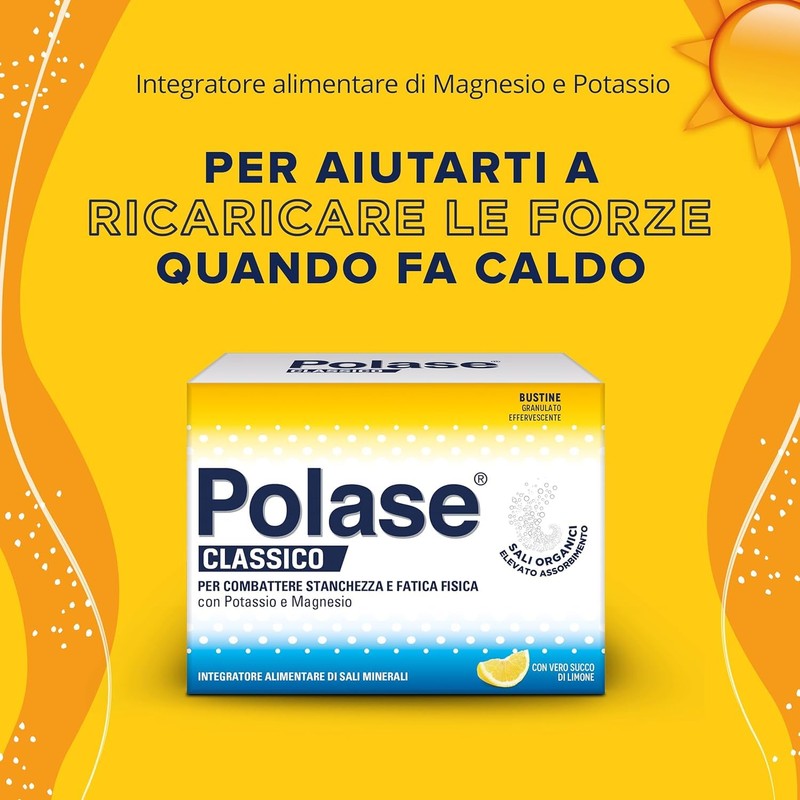 Polase Classico, Magnesio e Potassio, Integratore Alimentare, contro Stanchezza e