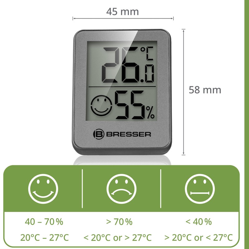Bresser Set of 3 Thermometer Hygrometer – Digital Room Thermometer