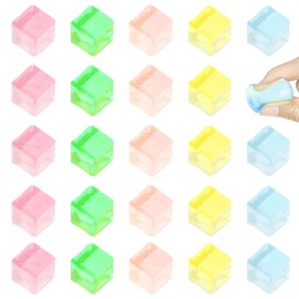 24 Pcs Fidget Stress Balls,Ice Nee Squeeze Sensory Toys,Mini Squishy Fidget Toys for Kids & Adults Ages 3+, Squeeze Cubes Ball for Anxiety & Stress Relief, Perfect for Party Favors, Birthdays