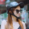 Retro Motorcycle Half Helmet with Adjustable Nylon Chin Strap Scoop