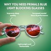 PRIMALS Blue Light Blocking Glasses - Extra Strength - Blocks