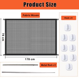 Stair Gates for Dogs Portable 178x78cm Puppy Gates Indoor No Drilling Mesh Baby Gate for The House Doorway Pet Safety Gate