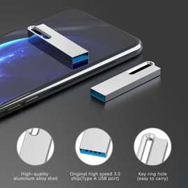 KOOTION 5 Pack 32 GB USB 3.0 Sticks Flash Drive Metal Thumb Drive with Keychain 32 GB Waterproof Jump Drive Memory Sticks for Computer/Laptop Storage Backup(5 Pack 32 GB 3.0, Silver)