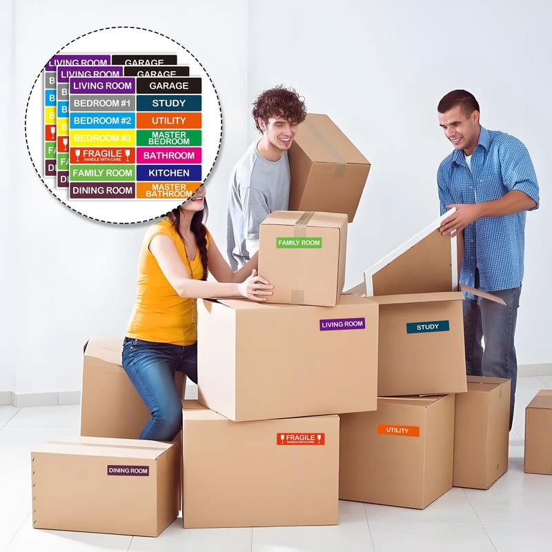 Packing Labels for Moving House 280pcs Colour Coded Stickers Home