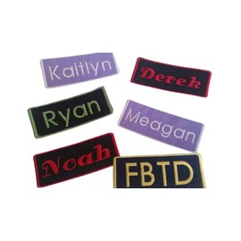 Custom Embroidered Name Patches 1 1/2 x 3 3/4 inches/Biker Tags/Iron On/Name Tag/Bookbag Tag