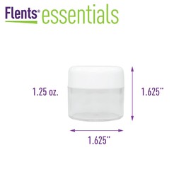 Flents Tarros de cosméticos de viaje para artículos personales, base transparente para etiquetar, aprobado por la TSA, duraderos y recargables, paquete de 6, 1.2 onzas, color blanco