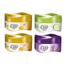 Lot of 4 x Eva Skin Care Cream Face Moisturizer Hands Feet Elbow Body Softening with Glycerin, Honey, Yogurt and Cucumber & Milk Keeping Your Skin Healthy Smoothy 50 g