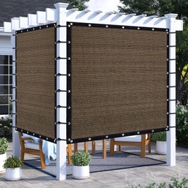 KANAGAWA Pergola Shade Cloth Cover 14'X16' Customized Outdoor Sun Shade Covers Canopy with Grommets KWGN16 90% UV Block Privacy Screen for Patio, Outside, and Outdoor (Customized Available), Mocha