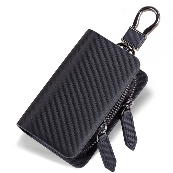 VISOUL Smart Key Case, 2 Key Storage, Genuine Leather, Smart
