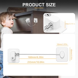 Pack of 2 Child Safety Cabinet Fridge Lock Window Lock Child Safety Door Child Pet Safety Cabinet Lock for Fridges, Washing Machines, Child Safety Window (White)