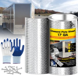 Diamond Plate Aluminum Sheet – 3003 H22, 17GA 0.045" Thick, Heavy-Duty Aluminum Sheet Metal 6" x 120", Rust-Resistant Metal Panel for Kitchen, Bathroom, Walk-in Refrigerators, Trailers & DIY Projects