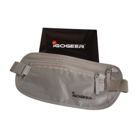 IGOGEER Money Belt Deluxe w/RFID Wallet Travel Wallet Passport Holder Belt Stash