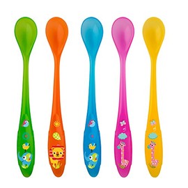 Rotho Babydesign Zoo Line Long Weaning Spoons (Pack of 5)
