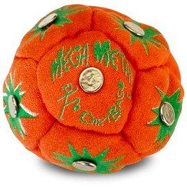 DIRTBAG Mega Metal Footbag Hacky Sack, Handmade Footbags, Flying Clipper Original Design, Steel Pellet Blend - Orange.