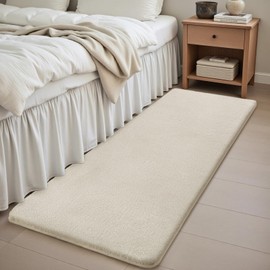 Sour Lemon Rugs Living Room 60x120cm, Cream Shaggy Fluffy Rug, Short Pile Soft Runner Rugs, Anti-Slip Washable Area Rug for Bedroom, Modern Floor Carpets for Kids Living Room Hallway Entryway