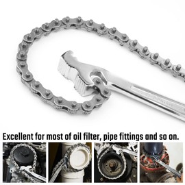 DURATECH 12 Inch Chain Wrench, Oil Filter Tool fits 1/2" to 4-1/2", Adjustable Removal Tool, Chain Wrench Pipe Fittings Tools
