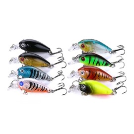 Generic Steinn 8 Wobbler Crankbait Artificial Bait Set | Predator Fish Zander Perch Fishing | 3.7 g 4 cm | with Bait Box