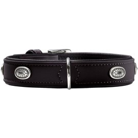 HUNTER Softie Stone Art-Nubuk Nickel Collar, 45/32 x 39 cm, X-Small, Black/Nappa Black