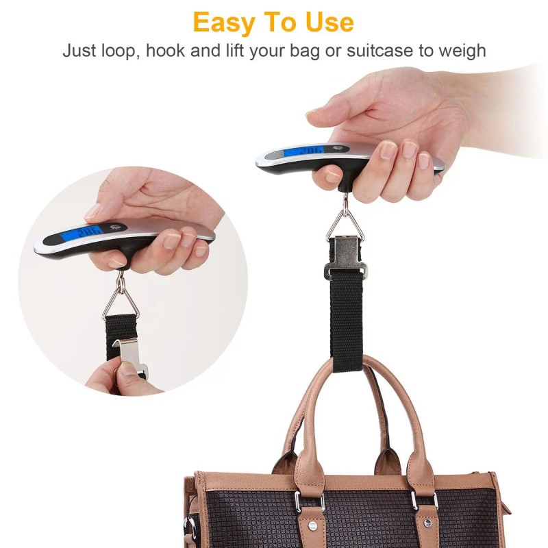 Portable 50kg 10g LCD Digital Luggage Scale Hanging Electronic Weight
