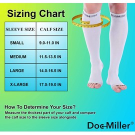 Doc Miller Open Toe Compression Socks 1 Pair 30-40mmHg Edema (Gray, XL)