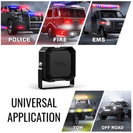 SpeedTech Lights Icon Speaker 100-Watt Emergency Vehicle Siren Speaker for High Performance Hazard Warning/Police, Fire Trucks, Ambulance Speakers System - Compact Speaker with Black Finish