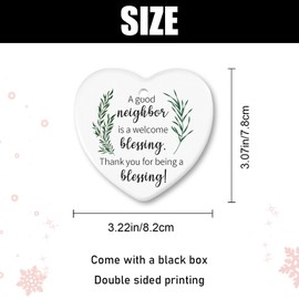 Neighbors Christmas Ornaments Heart-Shape Ceramic Ornament Xmas Tree Holiday Home Decorations Gifts