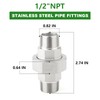 TAISHER 2PCS 304 Stainless Steel Union, 1/2" NPT Male x