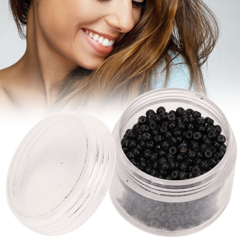 1000pcs 3mm x 2mm Silicone Micro Links Rings Beads Hair