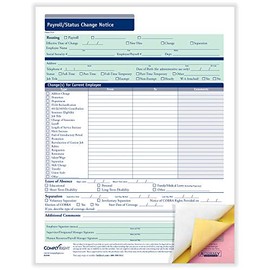 ComplyRight Payroll Change Notice, 3-Part | 8-1/2” x 11” | HR & Employee Management | 50 Pack