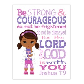 Doc McStuffins Christian Nursery Unframed Print Be Strong and Courageous for the Lord is With You Joshua 1:9