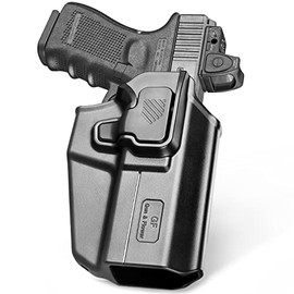 Universal OWB Holster Fit Beretta / CZ / Glock / EAA / IWI / HK / Ruger / Springfield / Taurus. Index Finger Release, Outside Waistband Carry. Adjustable Retention-Right Handed