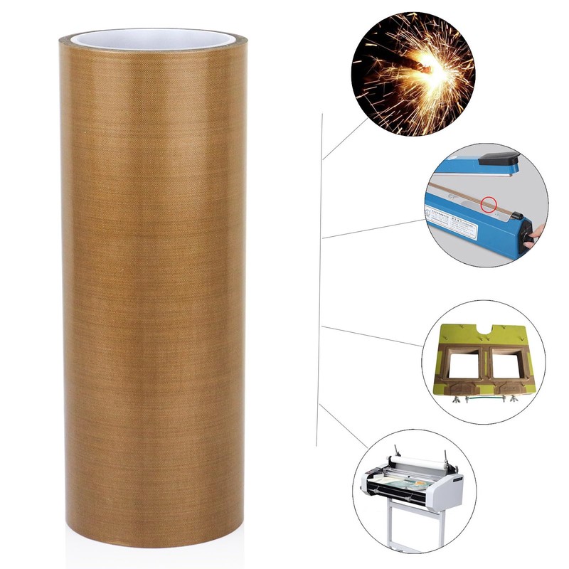 BOMEI PACK PTFE Glass Cloth Tape, 1 Pack 10 "x