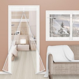 Clear PVC Windproof Vinyl Curtain for Entryway Doors & Windows AG Vinyl Door Type 100x210cm