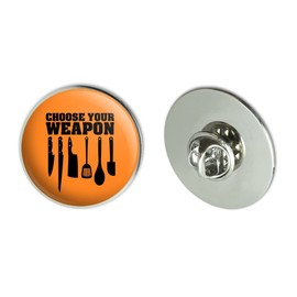 Choose Your Weapon Chef Baker Kitchen Tools Knife Spatula Metal 1.1" Tie Tack Hat Lapel Pin Pinback