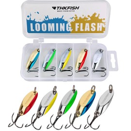THKFISH Fishing Lures Trout Lures Fishing Spoons Lures for Trout Pike Bass Crappie Walleye Color B 3/8oz 5pcs