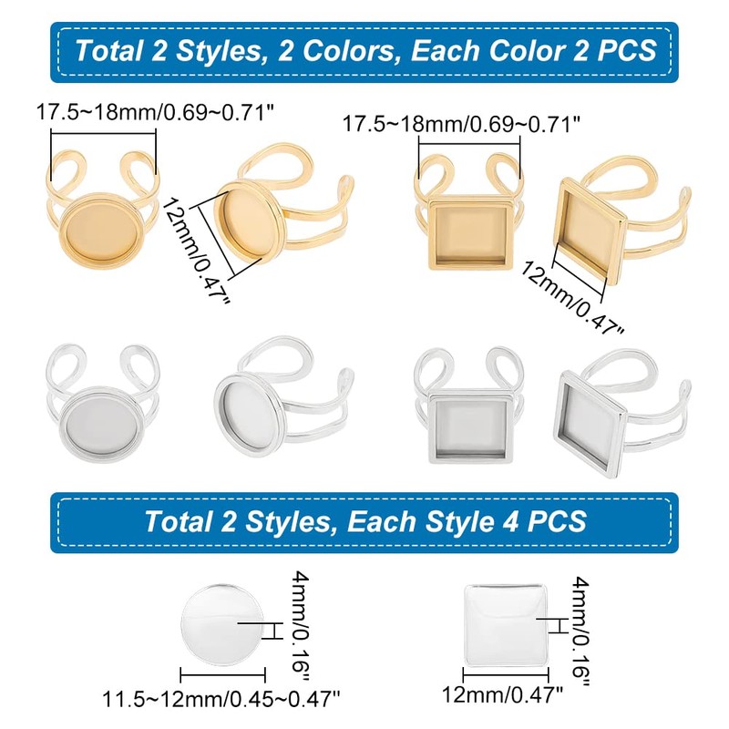 UNICRAFTALE - Juego de 8 juegos de 2 colores cuadrados