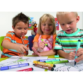 Stabilo Set of 3 Trio Scribbi Triangular Felt-Tip Pens - Large Tip - Greenaa