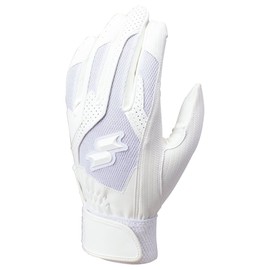 SSK BG3004W Baseball Batting Gloves, For High School Baseball, Both Hands, White, L